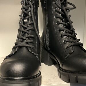 MIA Black Lace-Up Combat Boots